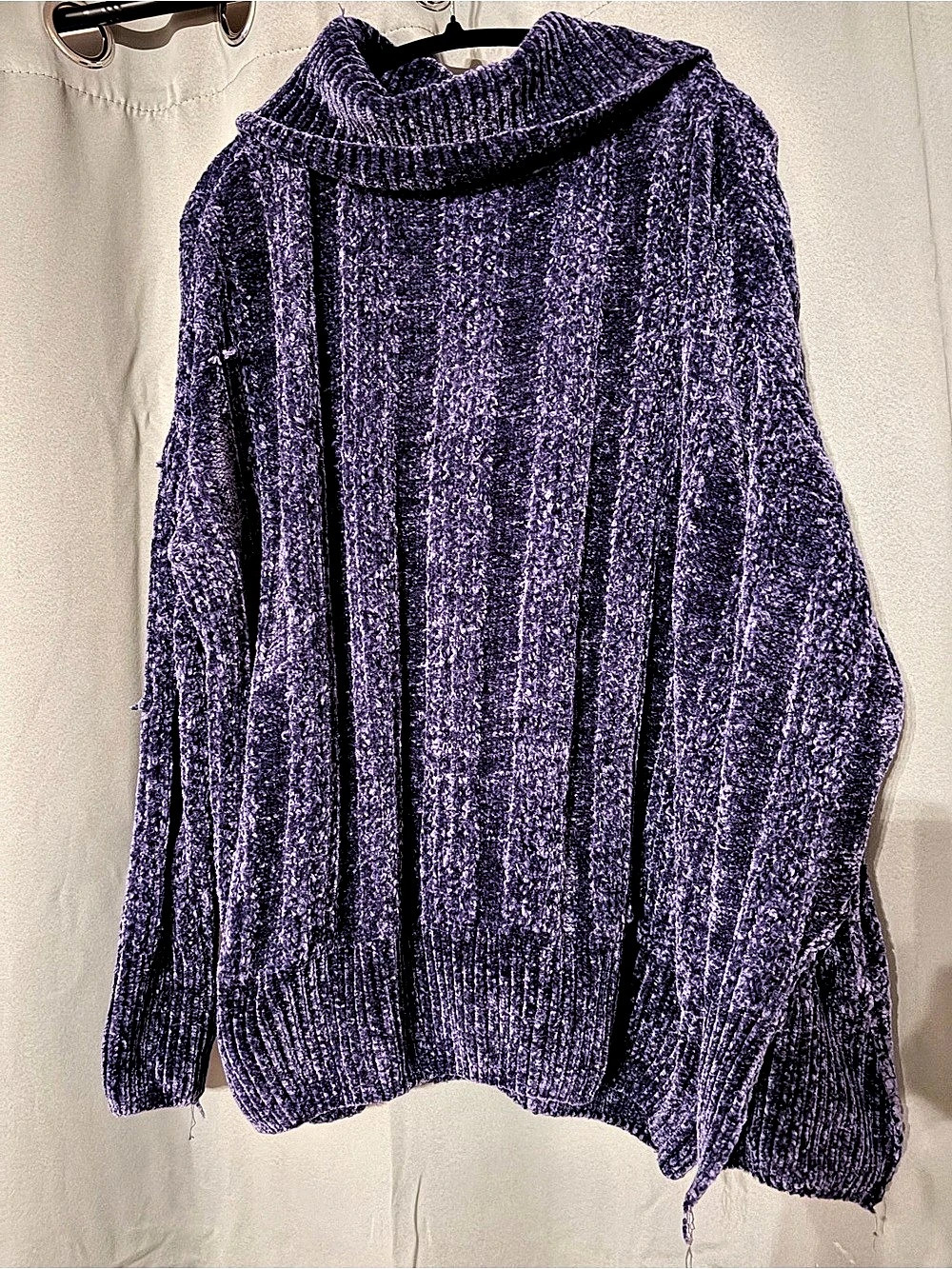 Purple Cowl Neck Sweater